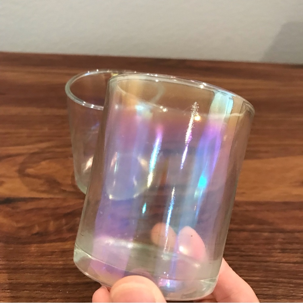🔻🔻🔻4 Iridescent votive candle holders